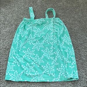 Bobbie brooks cover up robe adjustable towel teal white small/medium soft